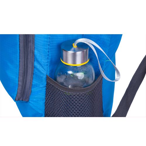 Mesh Pockets to keep Water Bottle in this foldable lightweight backpack