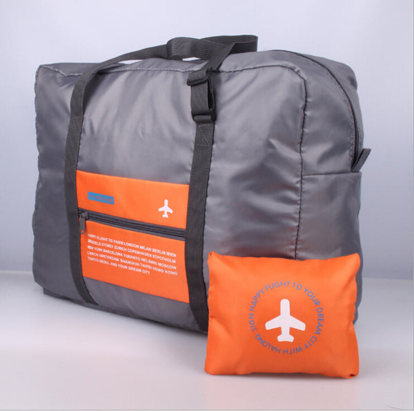 Travel foldable duffle bag in orange