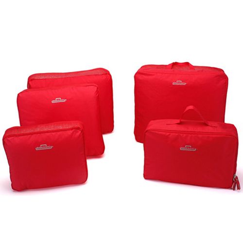 5 piece packing cubes in Red