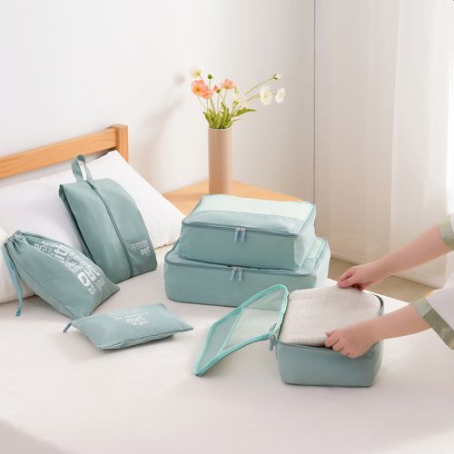6 Piece Packing Cubes Set - Life Is too Short Luggage Organisers - I Love 2 Travel