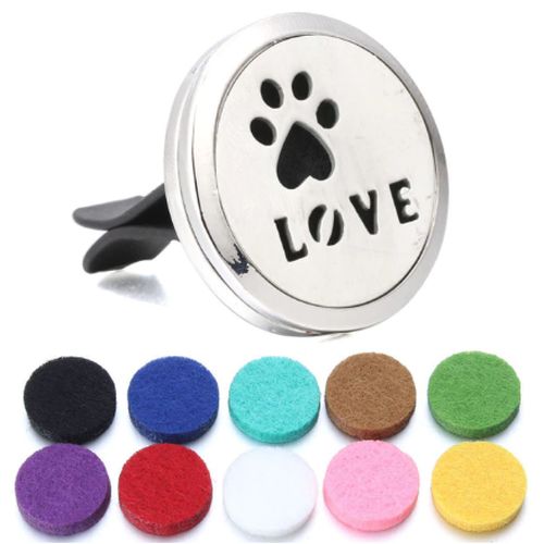 Paw print with the word love essential oil diffuser locket for your car