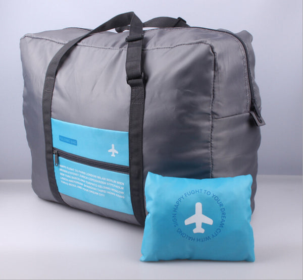Travel foldable duffle bag in blue