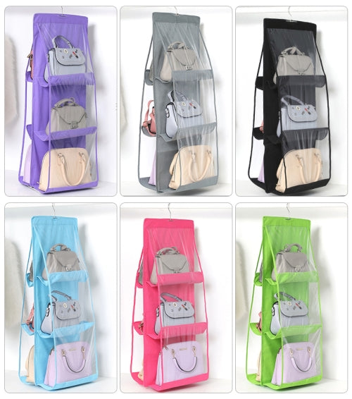 Hanging handbag organiser comes in multiple colours