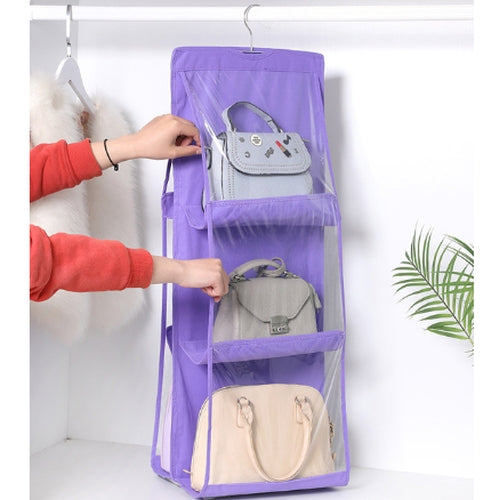Hanging Handbag Organiser in Purple