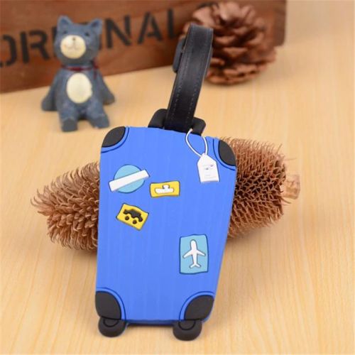 Luggage Tag Suitcase Identifier for Travel - Suitcase Design in Blue