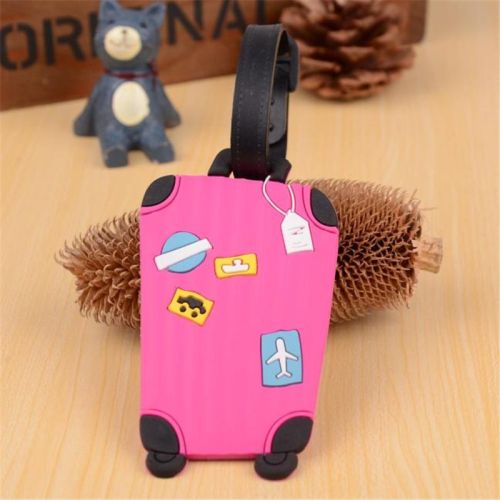 Luggage Tag Suitcase Identifier for Travel - Suitcase Design in Pink