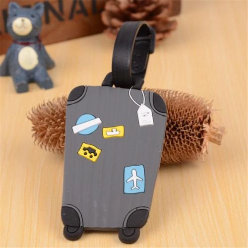 Luggage Tag Suitcase Identifier for Travel - Suitcase Design in Grey