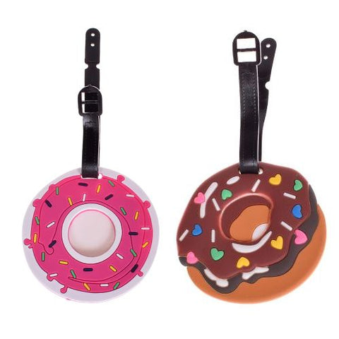 Luggage Tag Suitcase Identifier for Travel - Donut Design - I Love 2 Travel