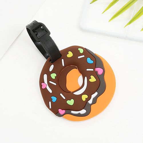 Luggage Tag Suitcase Identifier for Travel - Donut Design - I Love 2 Travel