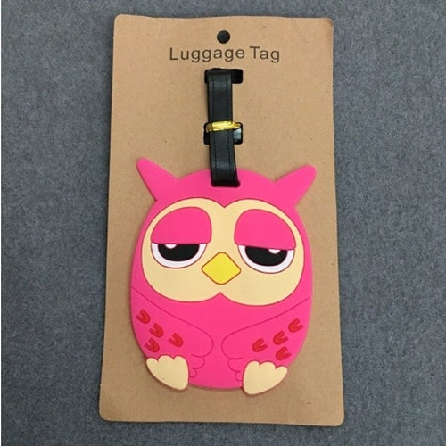 Luggage Tags for Travel - Pink Owl
