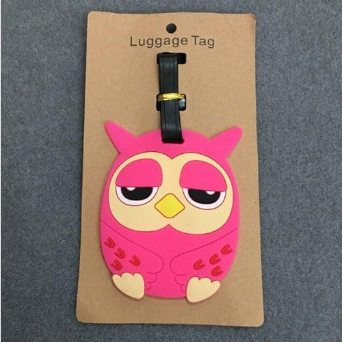 Luggage Tags for Travel - Pink Owl