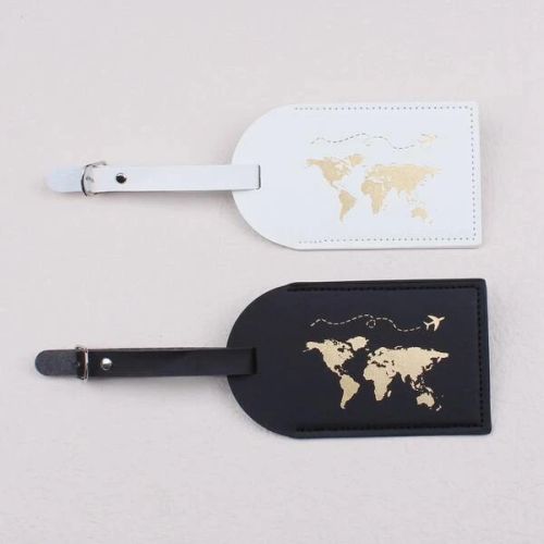 2pcs Couples Luggage Tag - Metallic Design - I Love 2 Travel