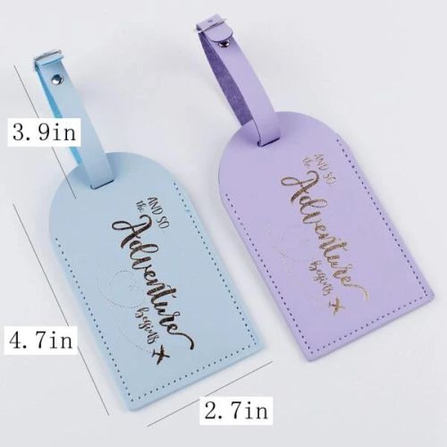 2pcs Couples Luggage Tag - Metallic Design - I Love 2 Travel