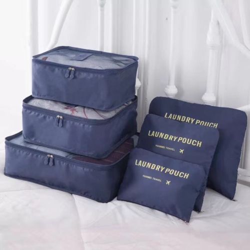 6 Piece Packing Cubes in Navy Blue