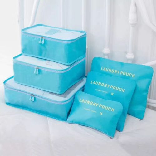 6 Piece Packing Cubes in Light Blue