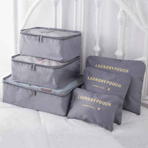 6 Piece Packing Cubes in Grey