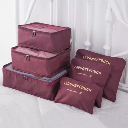 6 Piece Packing Cubes in Wine