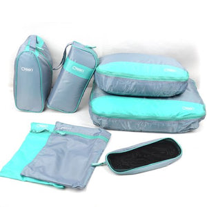 7 Piece Packing Cubes in Light Blue