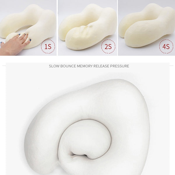 Luxury U-Shaped Memory Foam Travel Neck Pillow Cushion - I Love 2 Travel