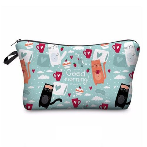 Cat Cosmetic Organiser Bag - I Love 2 Travel