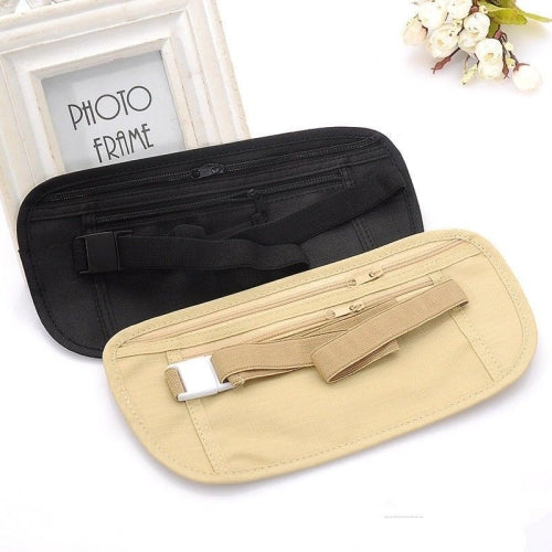 Hidden Money Waist Pouch in Black and Khaki