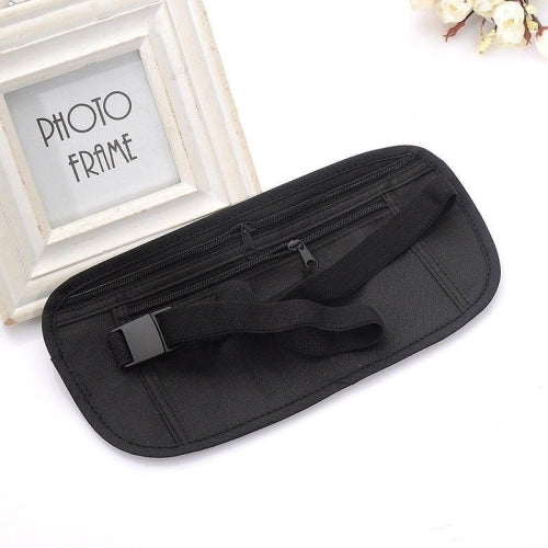 Hidden Money Waist Pouch in Black