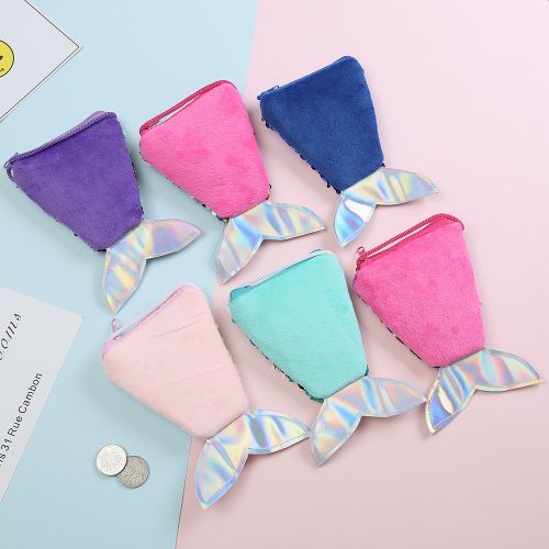 Girls Mermaid Tail Coin Purse - I Love 2 Travel