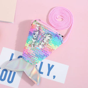 Rainbow Sequin Girls Mermaid Tail Coin Purse - I Love 2 Travel