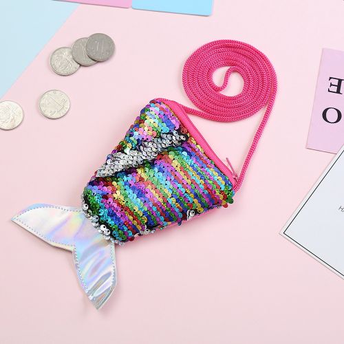 Rainbow Sequin Girls Mermaid Tail Coin Purse - I Love 2 Travel