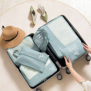6 Piece Packing Cubes Set - Life Is too Short Luggage Organisers - I Love 2 Travel