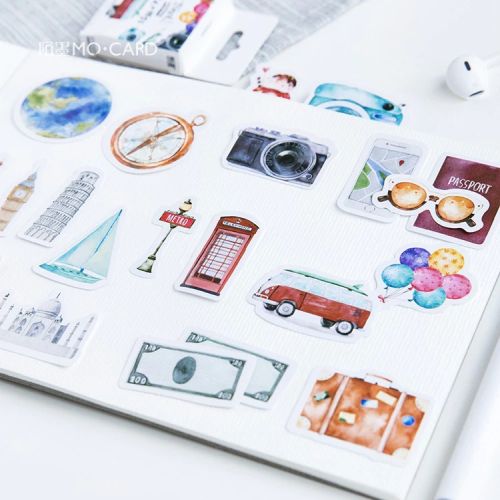 Travel Stickers for Scrapbooking or Stationery 46 Pieces - I Love 2 Travel